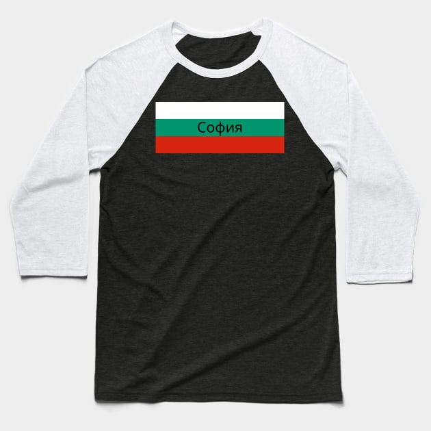 Sofia City in Bulgarian Flag Baseball T-Shirt by aybe7elf